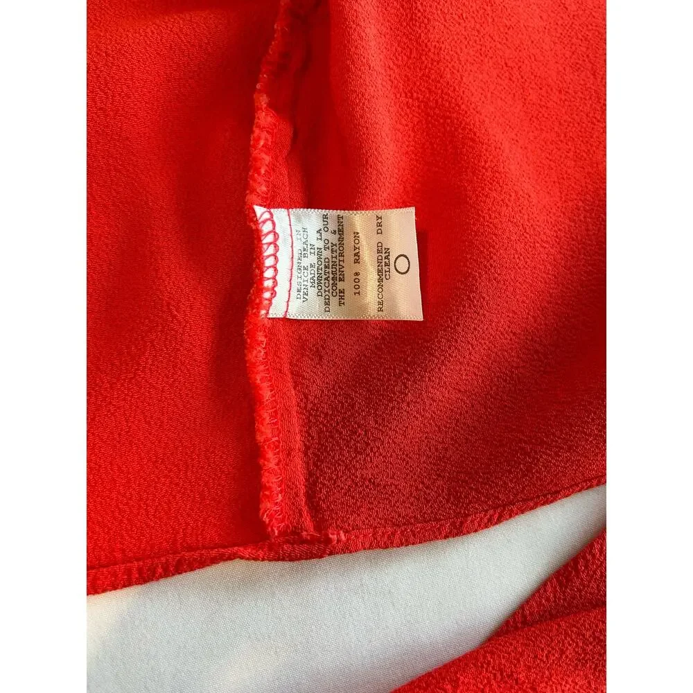 Flynn Skye That's a Wrap Crop Top Flutter Sleeve Coral Size Small Summer Beach - Picture 8 of 10